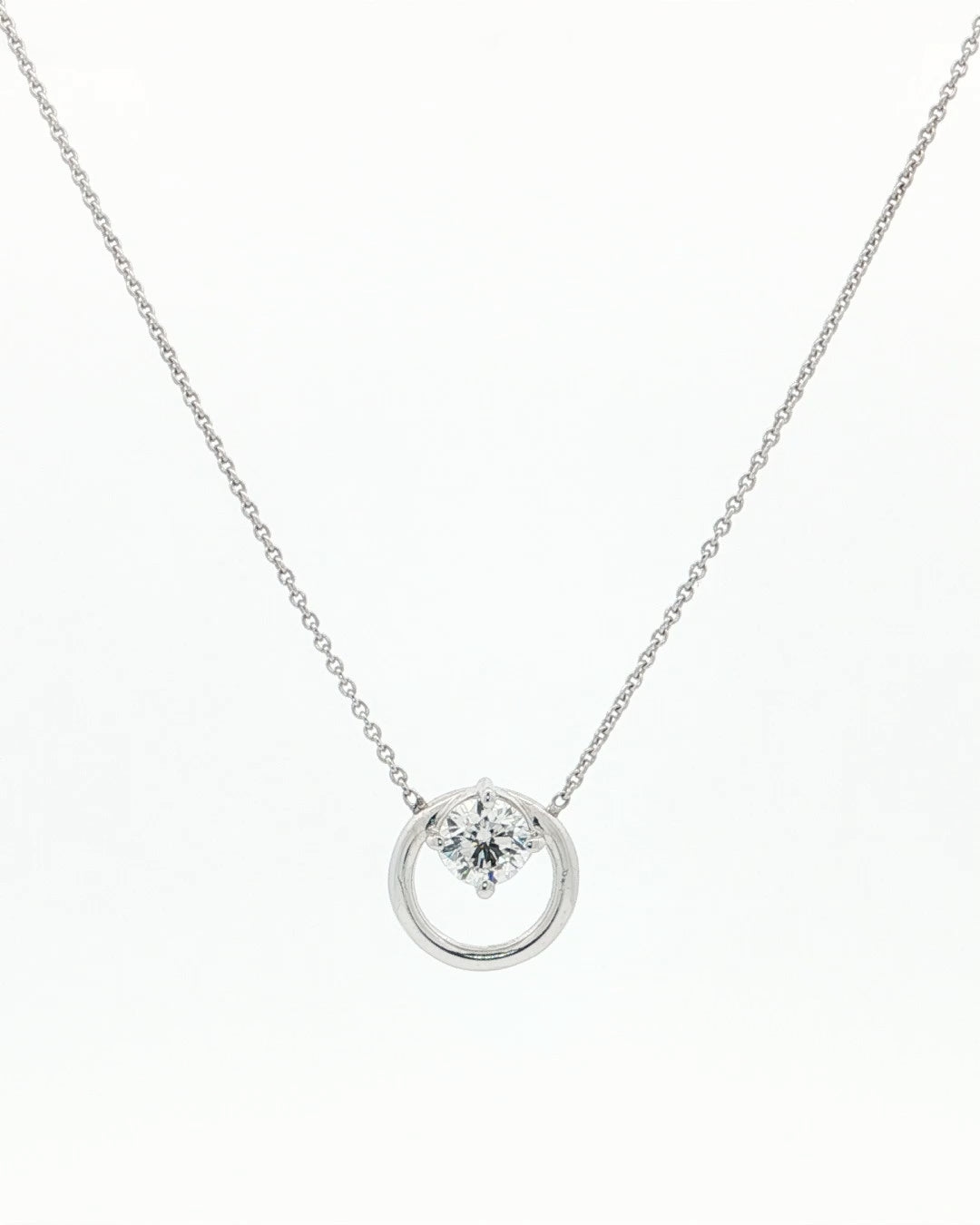Sterling Silver 18" 0.40CT Round Brilliant LAB Created Diamond Necklace.