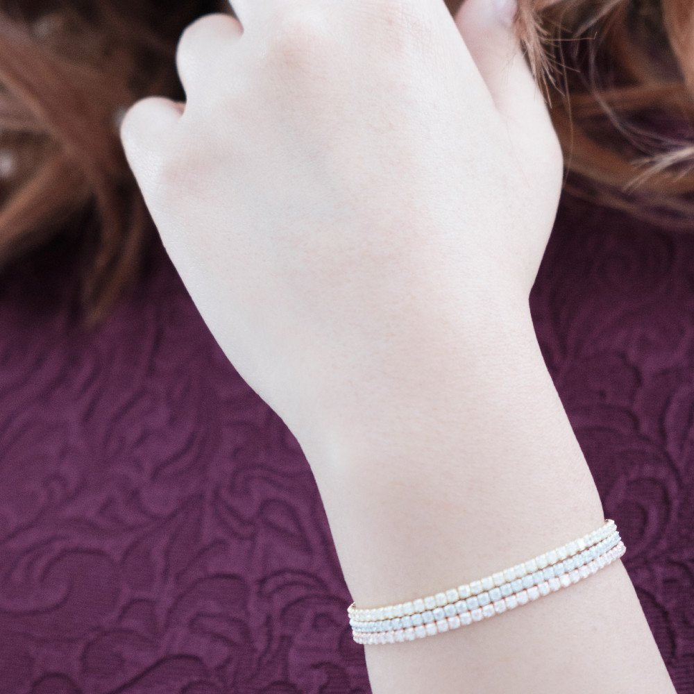 Black Friday 2025 Special Sterling Silver 3mm C.Z Adjustable Bolo bracelet.