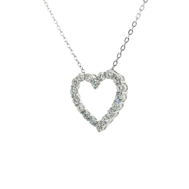 Sterling Silver 18" 1.00CTW LAB Created Diamond Heart Necklace