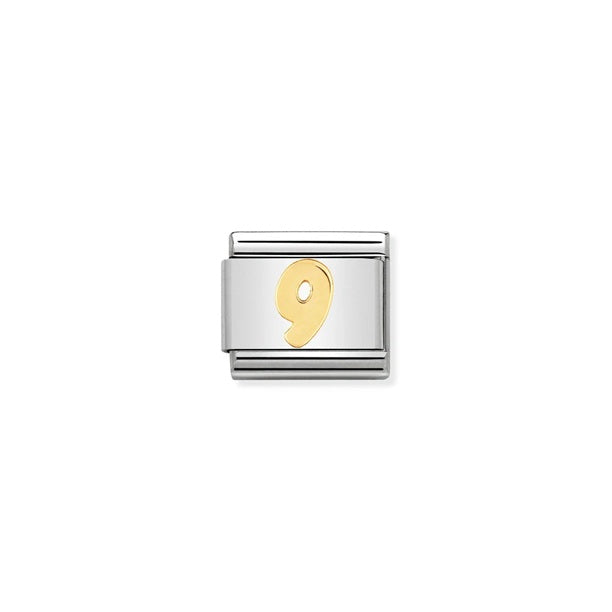 Nomination Composable® Link, Charm, Number 9 in Yellow Gold
