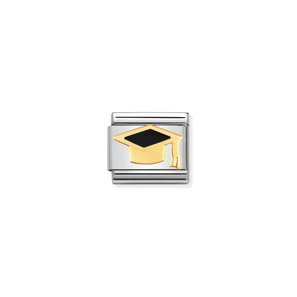 Nomination Composable® Link, Charm,Black Graduate Hat