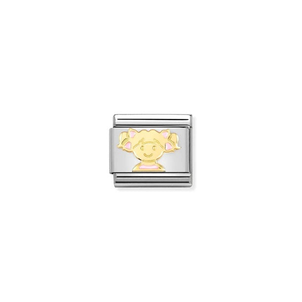 Nomination Composable® Link, Charm, Pink Girl in Gold