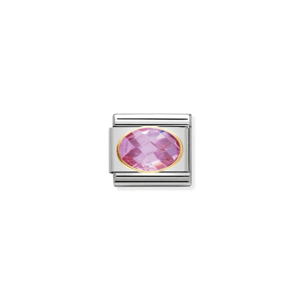 Nomination Composable® Link, Charm, with Pink and Faceted Stones.
