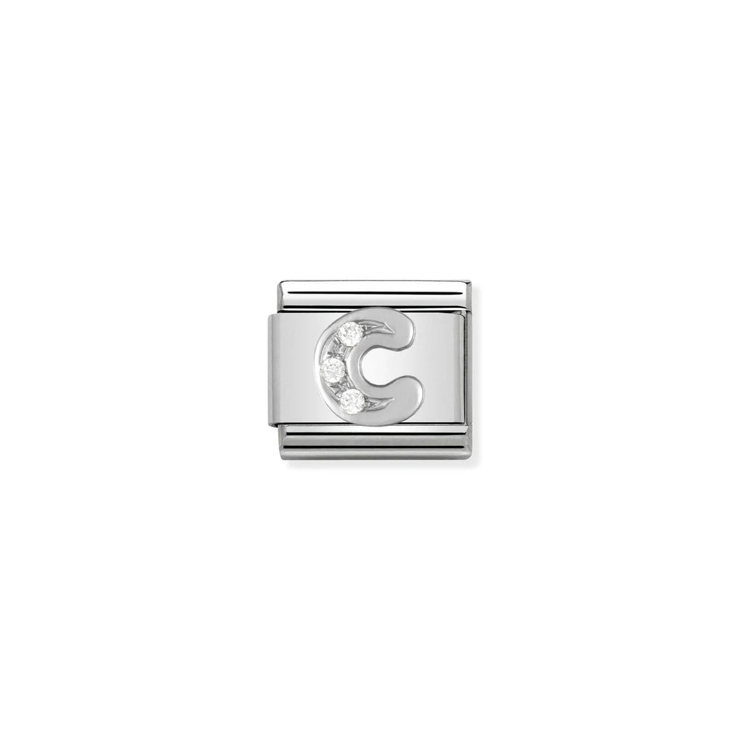 Nomination Composable® Link, Charm, Letter C in Silver and Stones