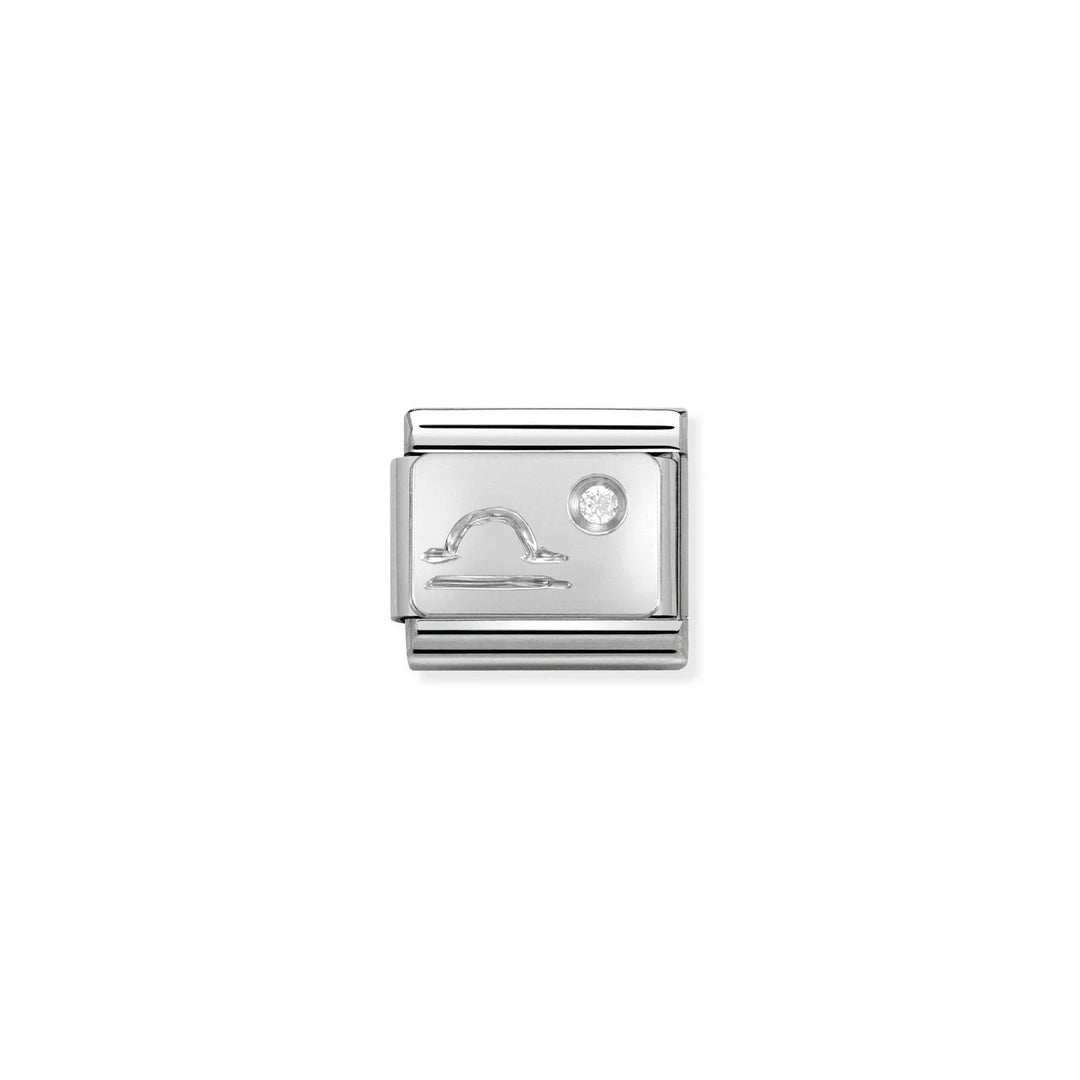 Nomination Composable® Link, Charm, in Libra Silver and White Stone.