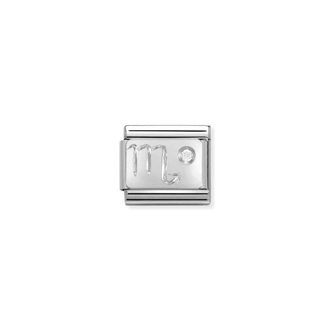 Nomination Composable® Link, Charm, in Scorpio Silver and White Stone.