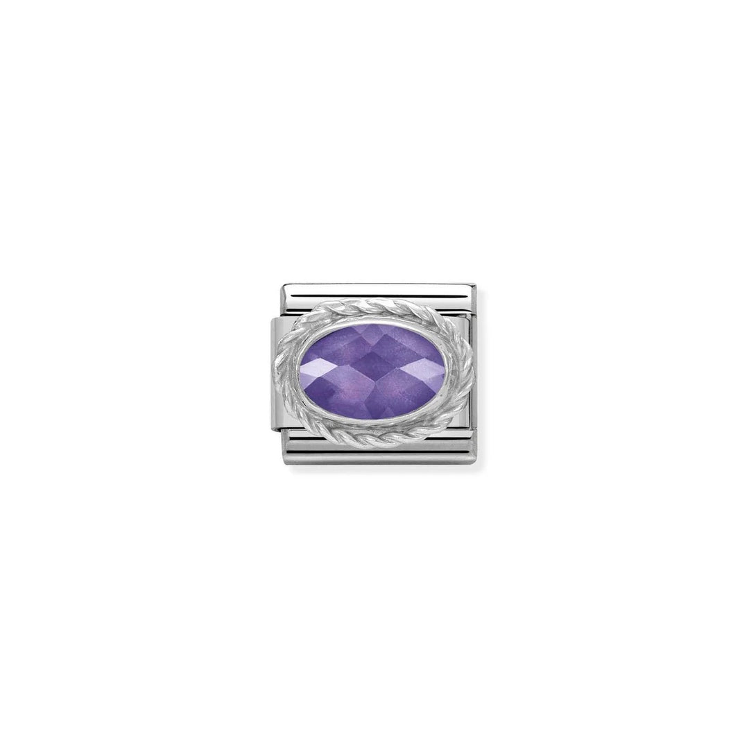 Nomination Composable® Link, Charm, Purple Oval Stone, Silver.