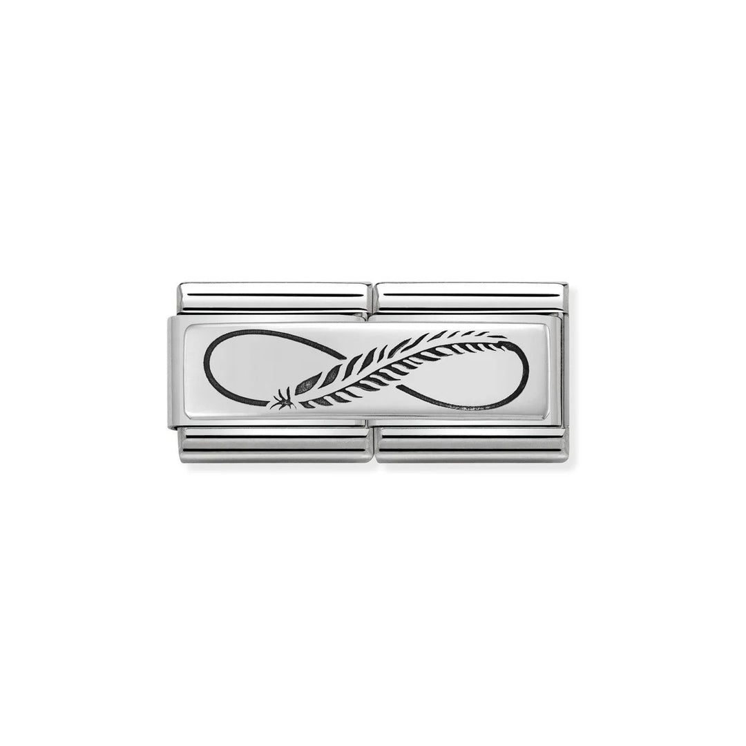 Nomination Composable Classic DOUBLE ENGRAVED steel and 925 sterling s