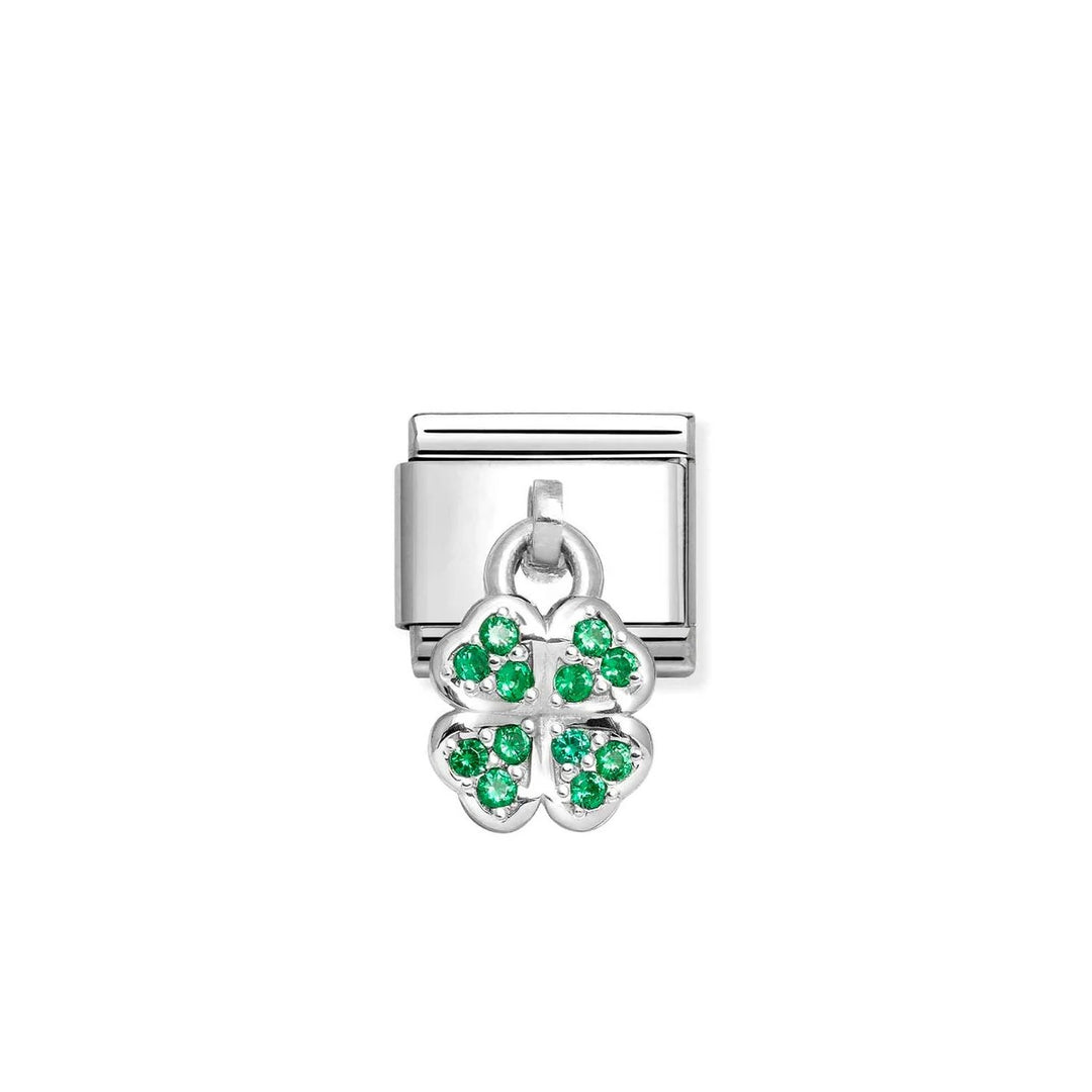 Nomination Composable® Link, Charm, Pendant Four-leaf Clover, Green St