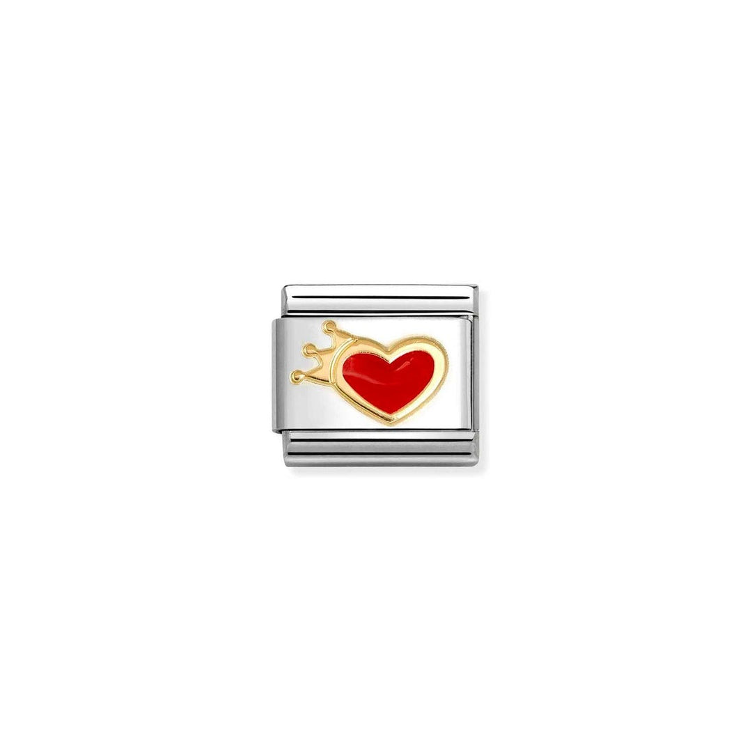 Nomination Composable® Link, Charm, Red Heart with Crown
