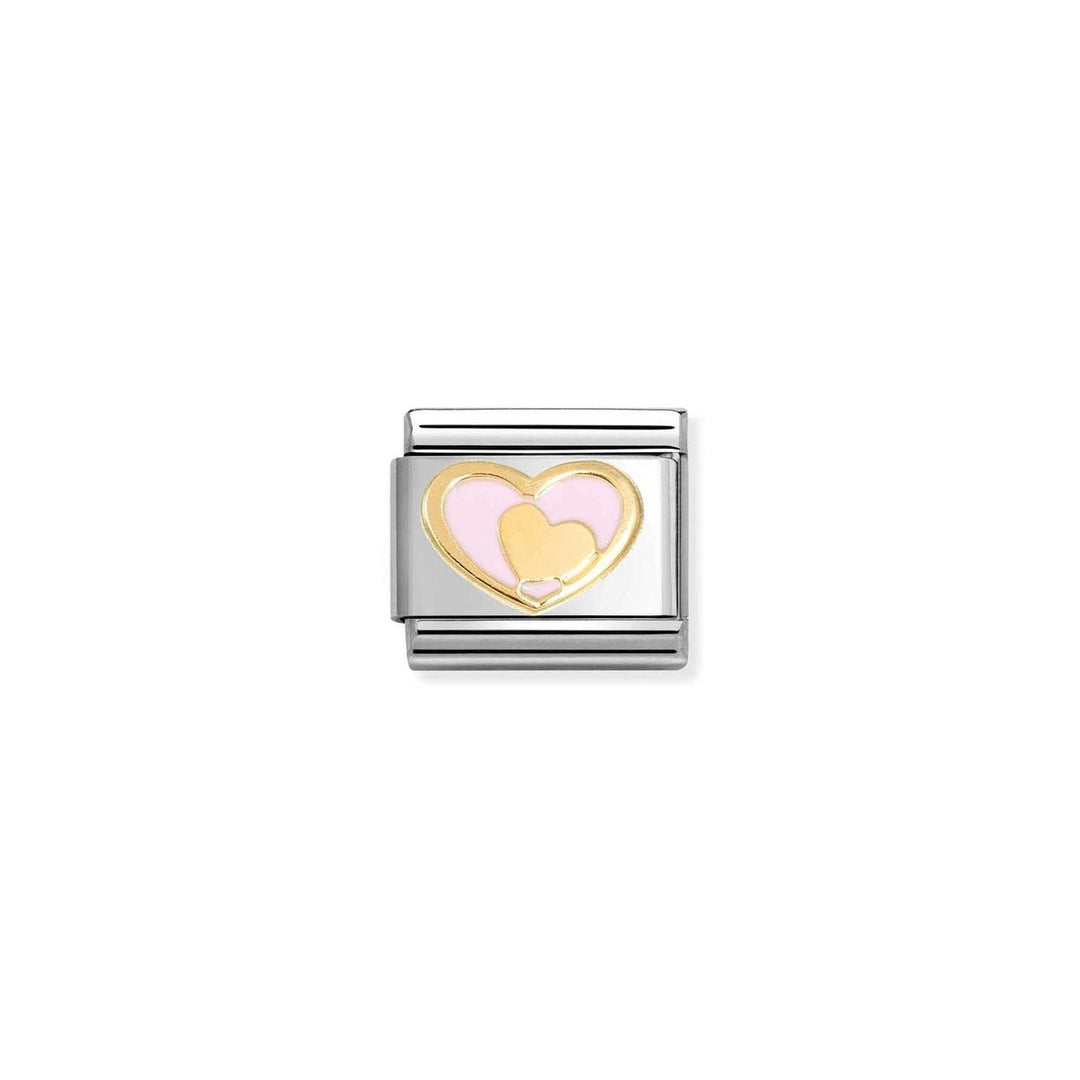 Nomination Composable® Link, Charm, Pink Heart-gold Heart