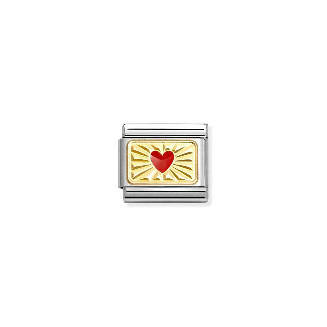 Nomination Composable® Link, Charm, Red Heart with Etched Detail