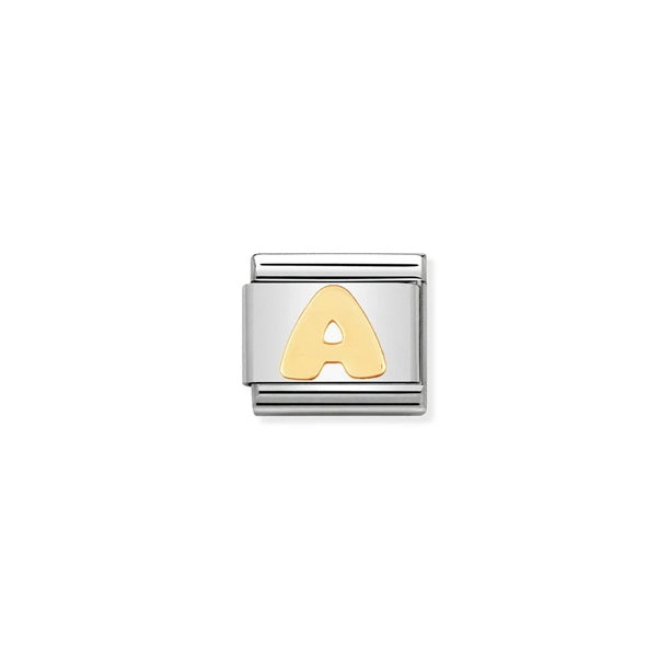 Nomination Composable® Link, Charm, Letter A in 18KT Yellow Gold