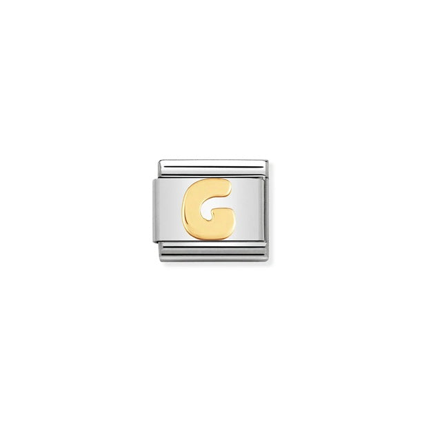 Nomination Composable® Link, Charm, Letter G in 18KT Yellow Gold