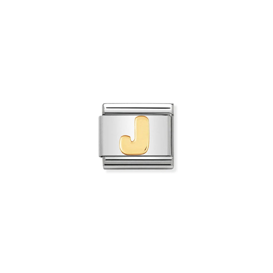Nomination Composable® Link, Charm, Letter J in 18KT Yellow Gold
