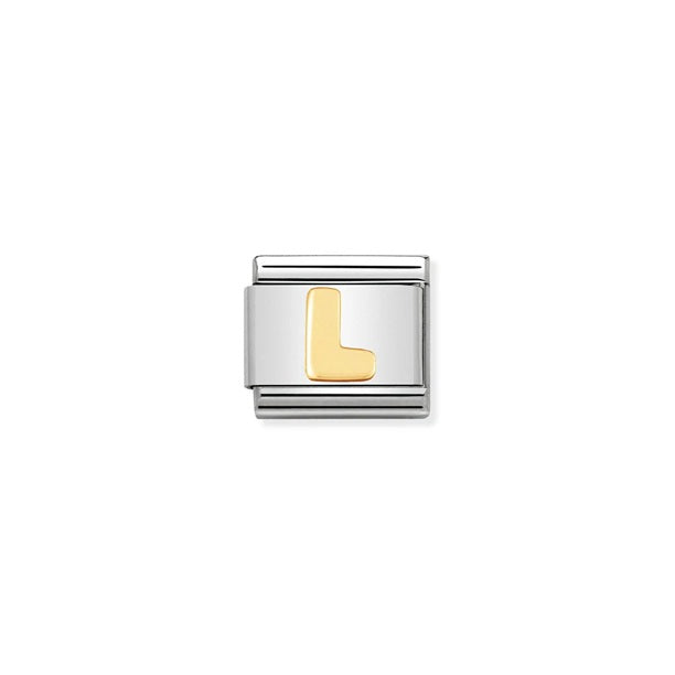 Nomination Composable® Link, Charm, Letter L in 18KT Yellow Gold