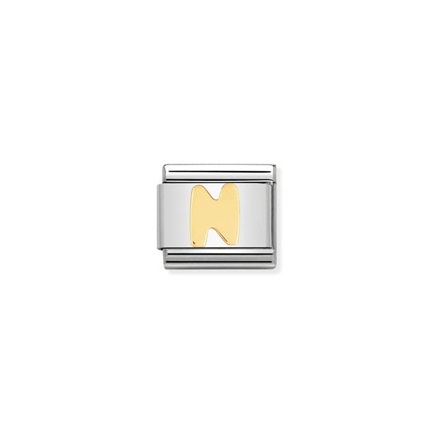 Nomination Composable® Link, Charm, Letter N in 18KT Yellow Gold