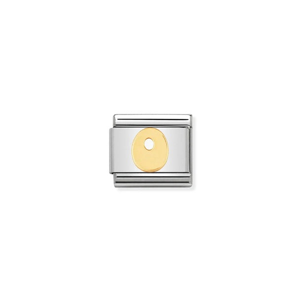 Nomination Composable® Link, Charm, Letter O in 18KT Yellow Gold