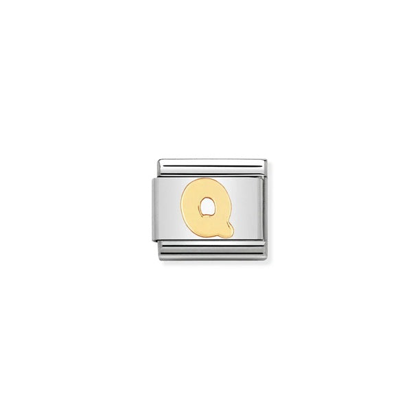 Nomination Composable® Link, Charm, Letter Q in 18KT Yellow Gold