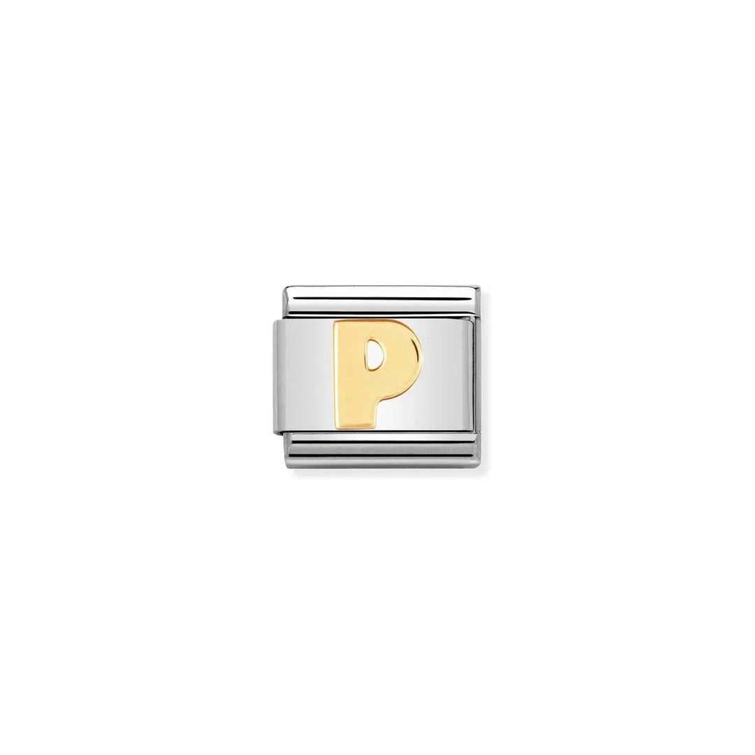 Nomination Composable® Link, Charm, Letter P in Yellow Gold