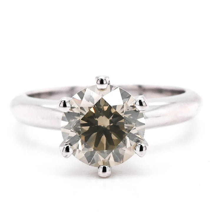 Graziella Platinum 2.00CT Round Brilliant Diamond Solitaire Engagement Ring - Size 6.25