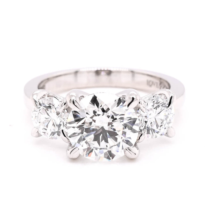 Graziella Platinum Platinum 3.00CTW Round Lab-Grown Diamond Three-Stone Engagement Ring - Size 6