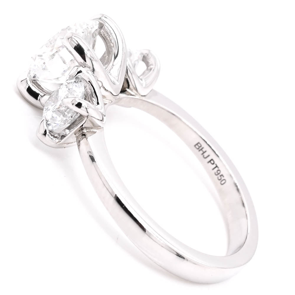 Graziella Platinum Platinum 3.00CTW Round Shape 3 Stone Engagement Ring