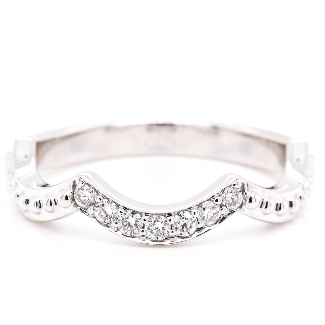 Graziella 14KT White Gold 0.13CTW Diamond Band Wedding Band - Size 7