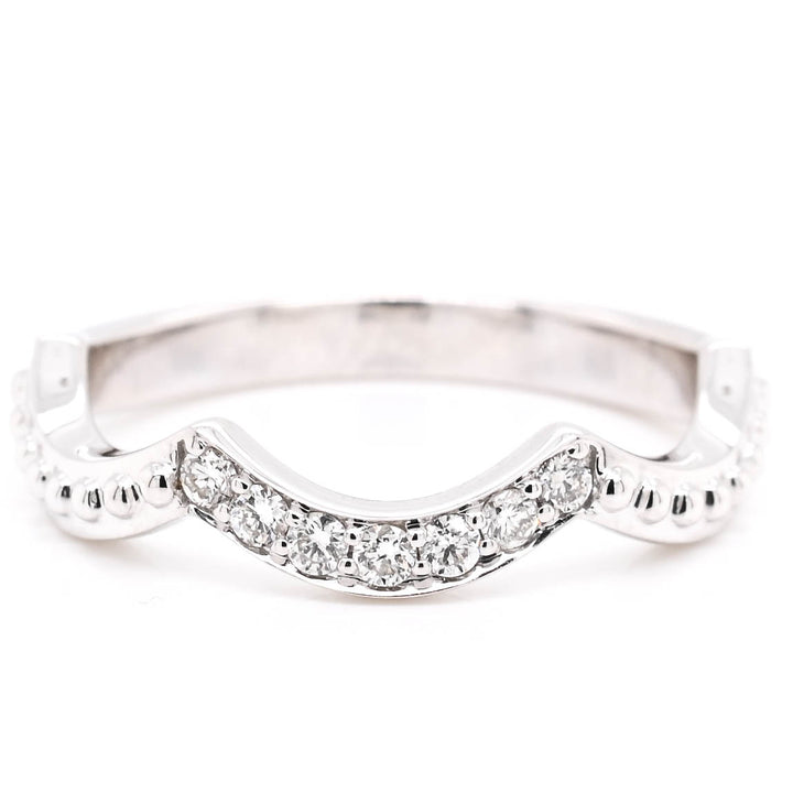 Graziella 14KT White Gold 0.13CTW Diamond Band Wedding Band - Size 7