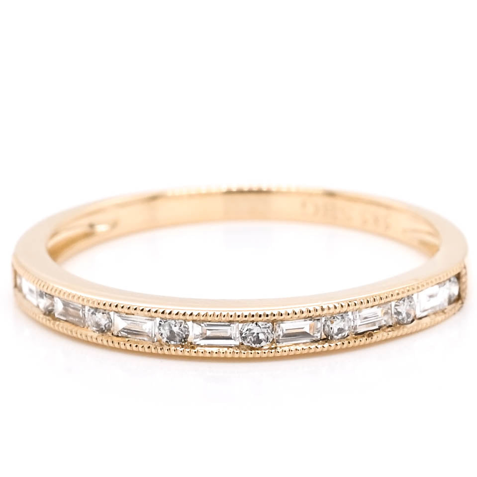 Graziella 14KT Yellow Gold 0.18CTW Diamond Wedding Band - Size 6