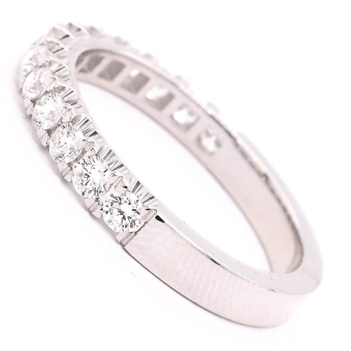 Graziella 14KT White Gold 0.59CTW Diamond Wedding Band - Size 6.5