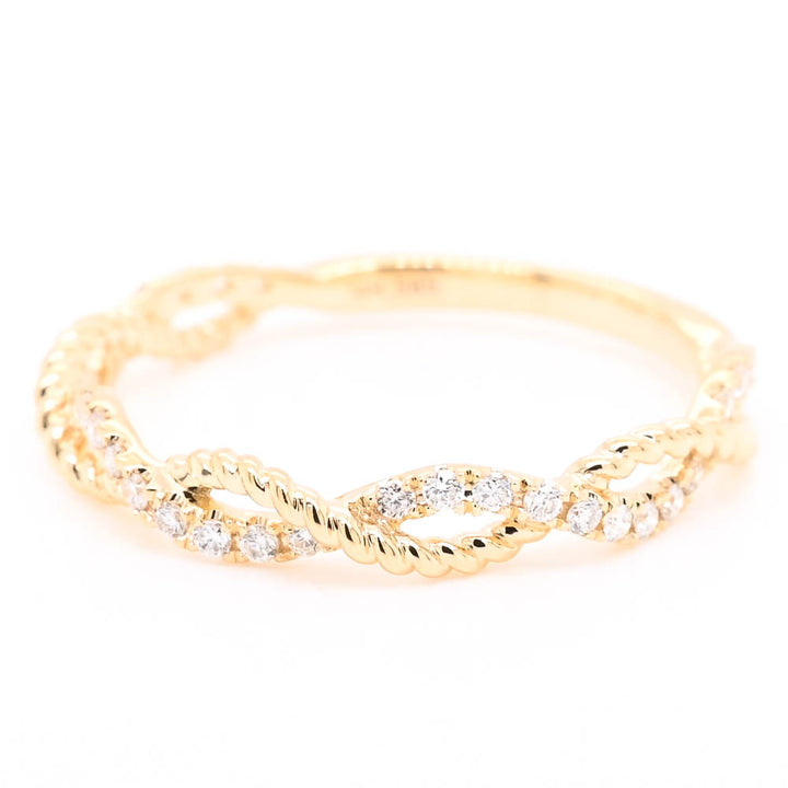 Graziella 14KT Yellow Gold 0.17CTW Diamond Wedding Band - Size 6.5