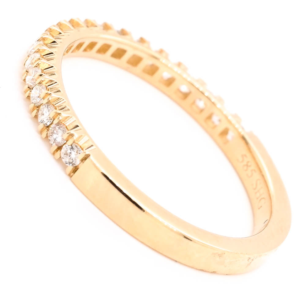 Graziella 14KT Yellow Gold 0.26CTW Diamond Wedding Band - Size 6.5