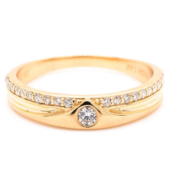 14KT Yellow Gold 0.20CTW Diamond Wedding Band