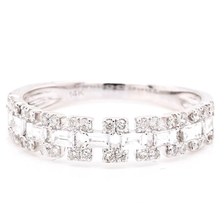 Graziella 14KT White Gold 0.52CTW Diamond Celebration Ring - Size 7