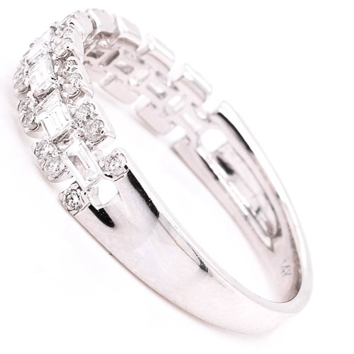 Graziella 14KT White Gold 0.52CTW Diamond Celebration Ring - Size 7