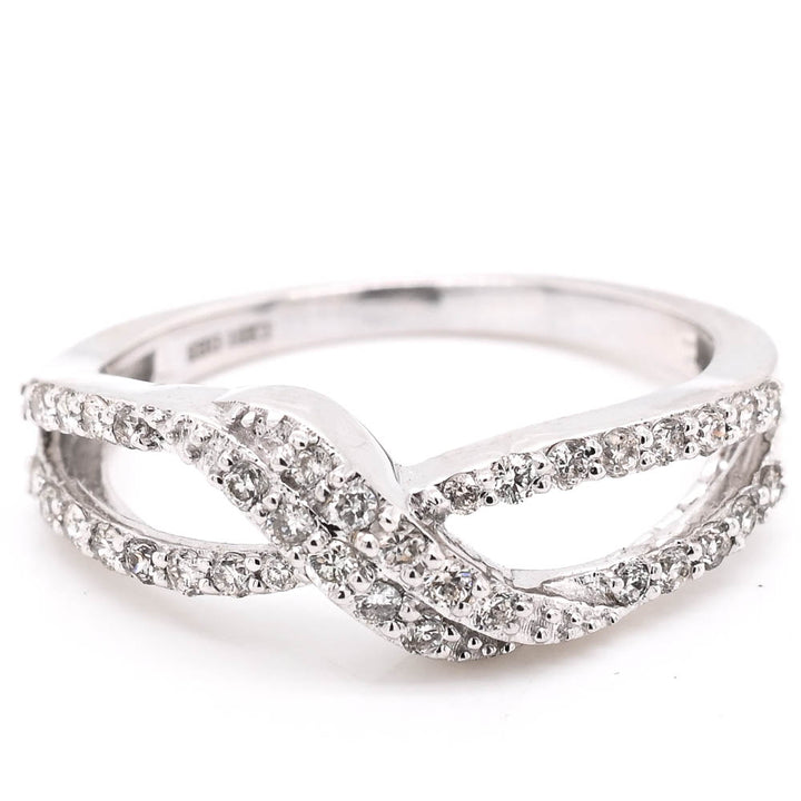 Graziella 18KT White Gold 0.33CTW Diamond Celebration Ring - Size 6.5