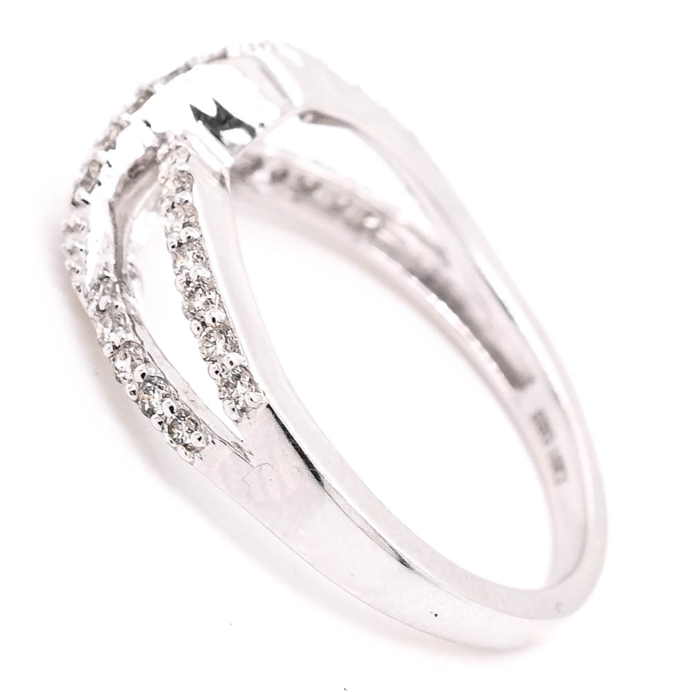 Graziella 18KT White Gold 0.33CTW Diamond Celebration Ring - Size 6.5