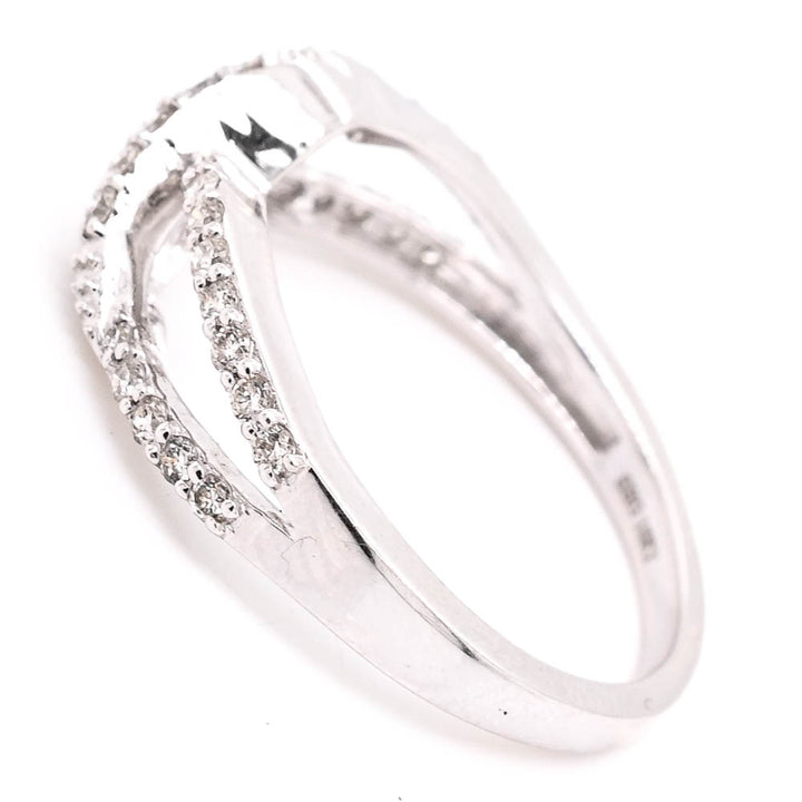 Graziella 18KT White Gold 0.33CTW Diamond Celebration Ring - Size 6.5