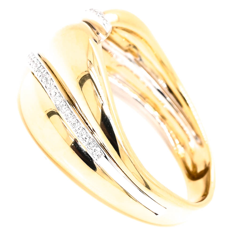 Graziella 14KT Yellow Gold 0.11CTW Diamond Celebration Ring - Size 6.75