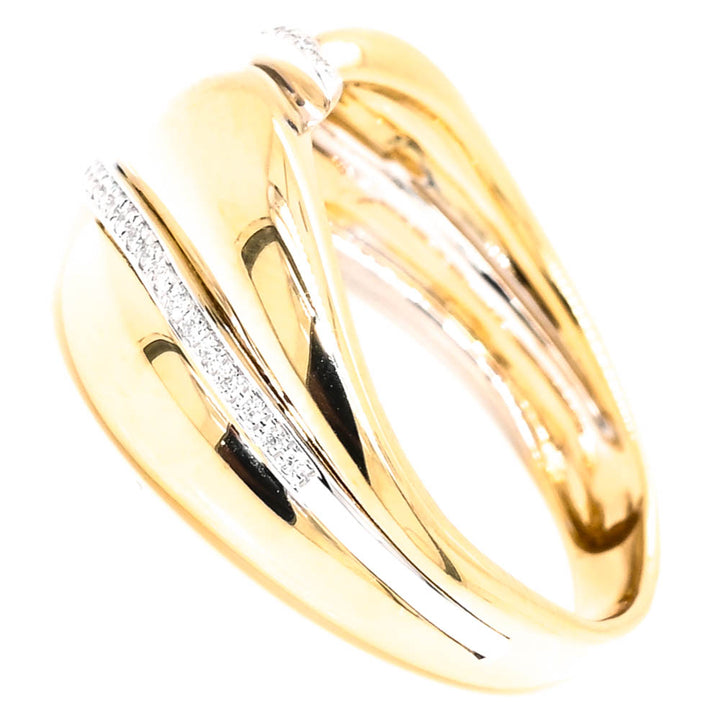 Graziella 14KT Yellow Gold 0.11CTW Diamond Celebration Ring - Size 6.75