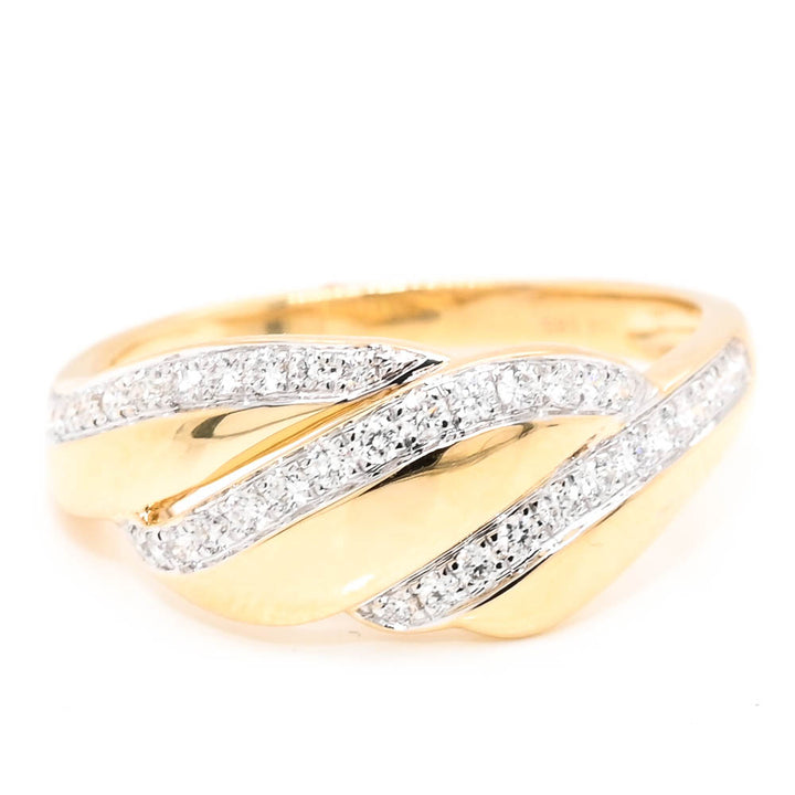 Graziella 14KT Yellow Gold 0.26CTW Diamond Celebration Ring - Size 6.5