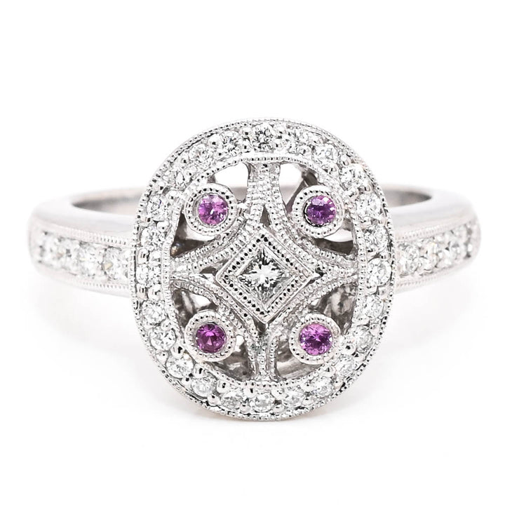 Graziella 14KT White Gold 0.25CTW Diamond Celebration Ring - Size 7