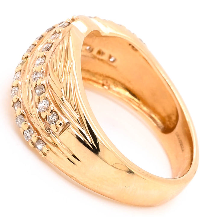 Graziella 14KT Yellow Gold 0.42CTW SI F-G Colour Diamond Celebration Ring - Size 7