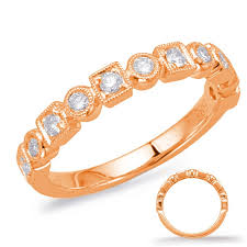 S Kashi 14KT Rose Gold 0.31CTW SI G Colour Diamond Band - Size 5.5