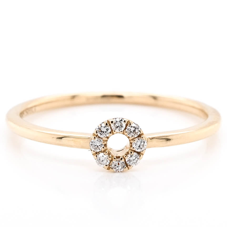Graziella 14KT Yellow Gold 0.06CTW Diamond Ring - Size 6.5