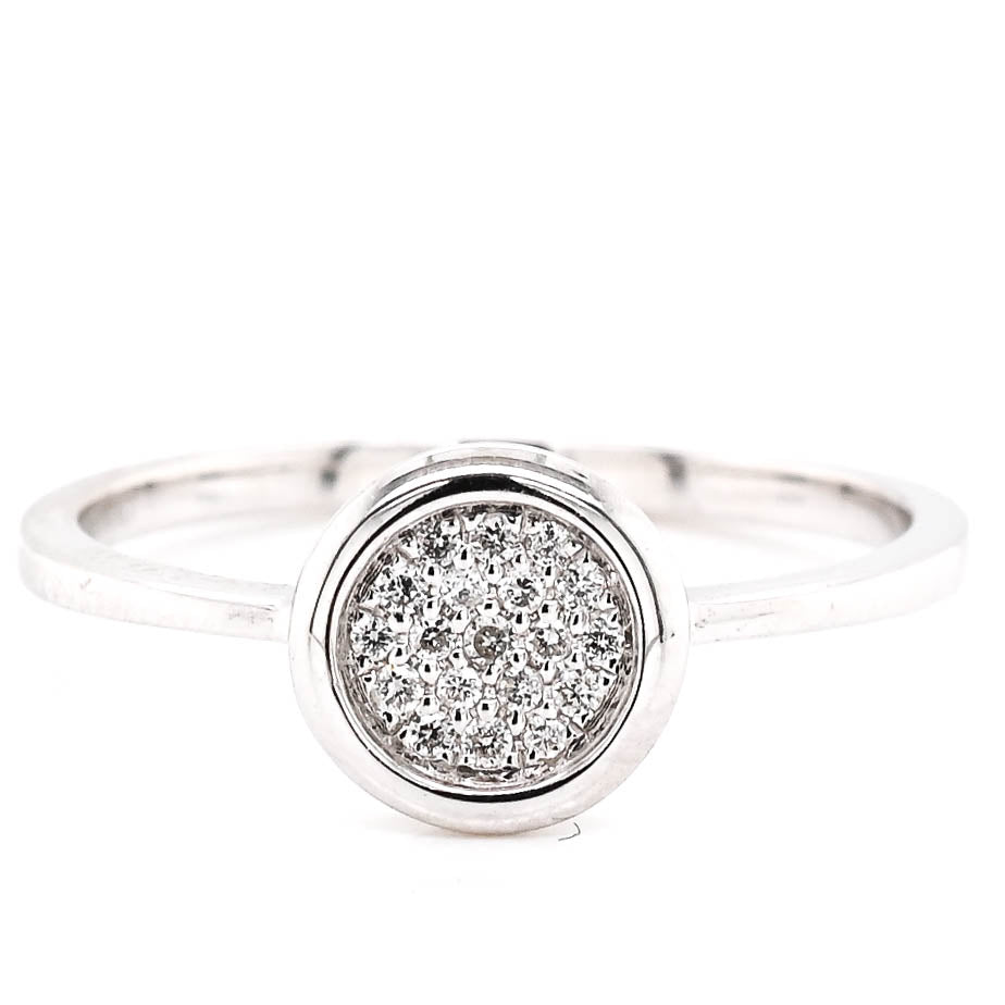 Graziella 14KT White Gold 0.07CTW Diamond Ring - Size 6