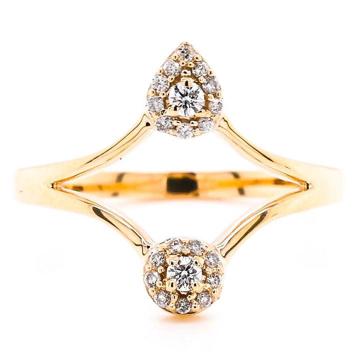 Graziella Fire &amp; Ice 10KT Yellow Gold 0.13CTW Canadian Diamond Ring - Size 6