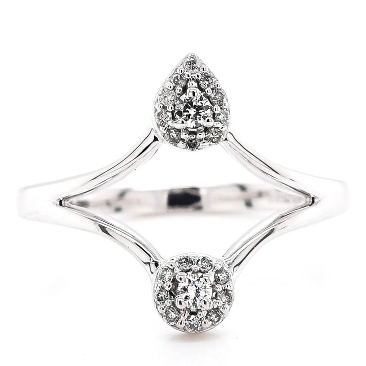 Graziella Fire &amp; Ice 10KT White Gold 0.13CTW Canadian Diamond Ring - Size 6.25