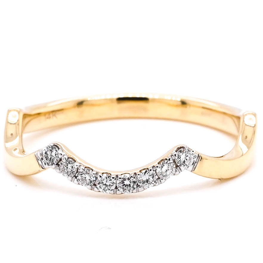 Graziella 14KT Yellow Gold 0.13CTW Diamond Ring - Size 7